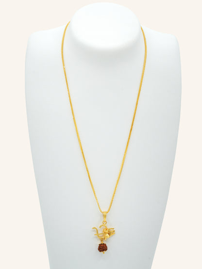 22ct Gold OM Trishul Rudraksha Pendant