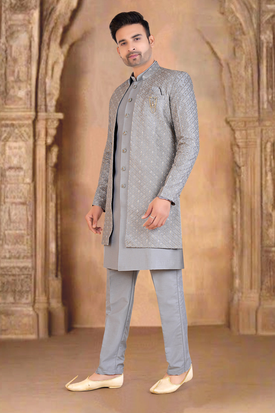 Mens Kurta Set With Jacket