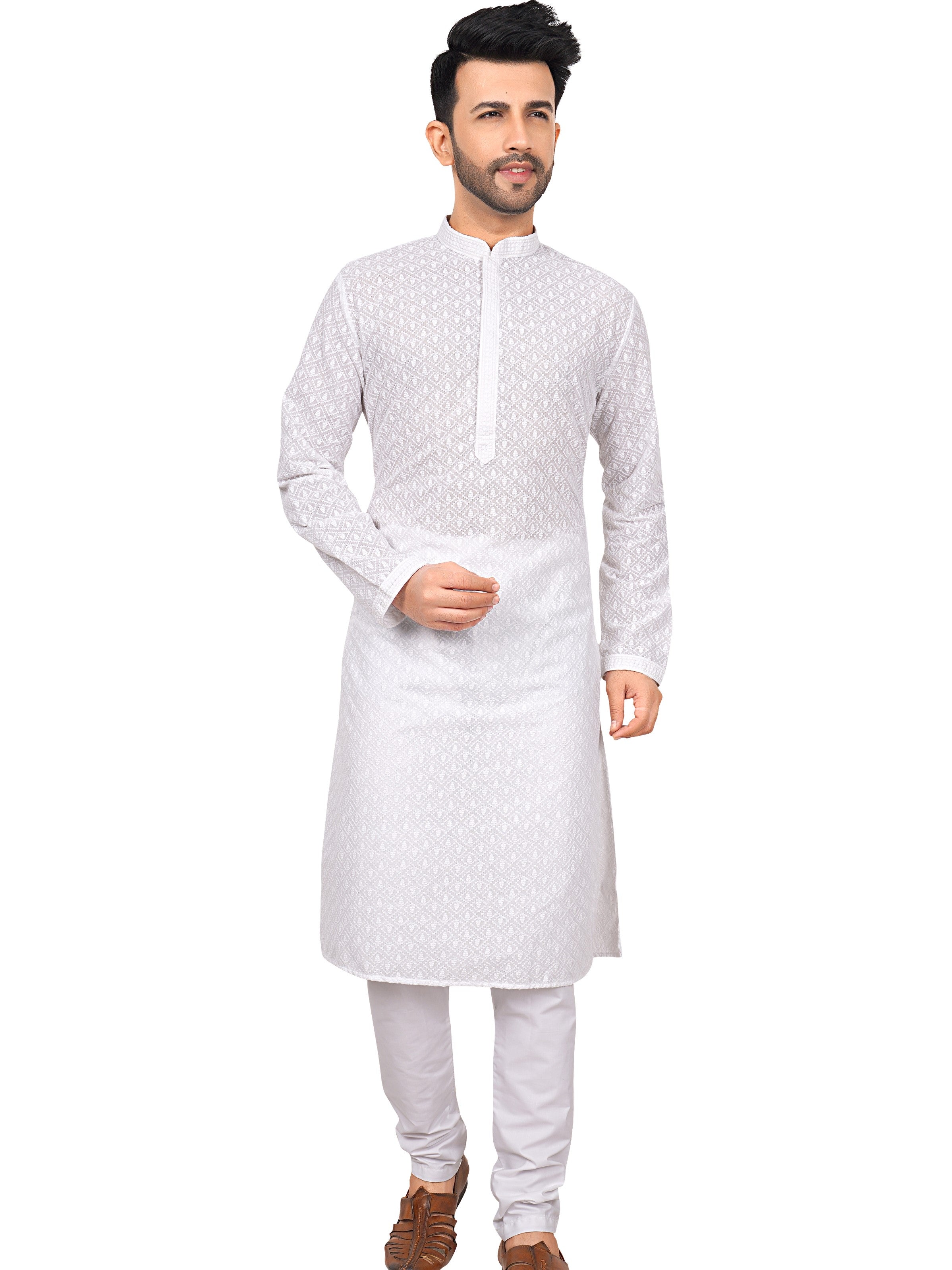 Mens Embroidered Kurta Payjama - Roop Darshan