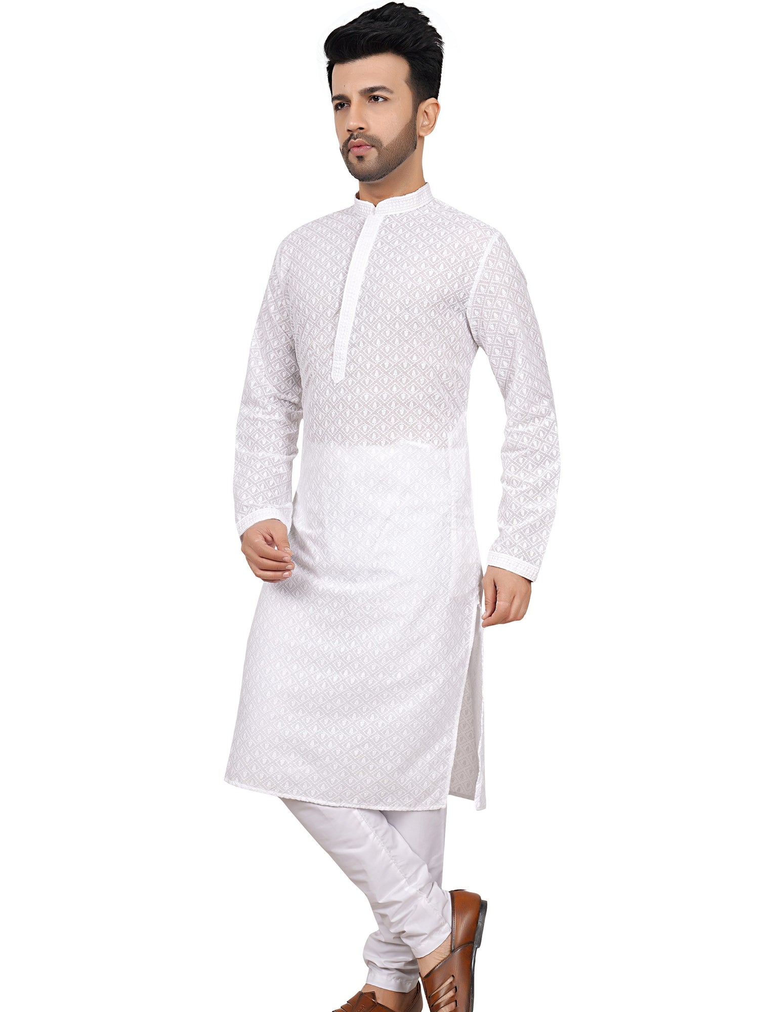 Mens Embroidered Kurta Payjama - Roop Darshan