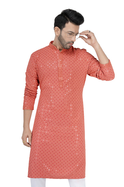 Mens Sequin &amp; Resham Work Kurta Set - Roop Darshan