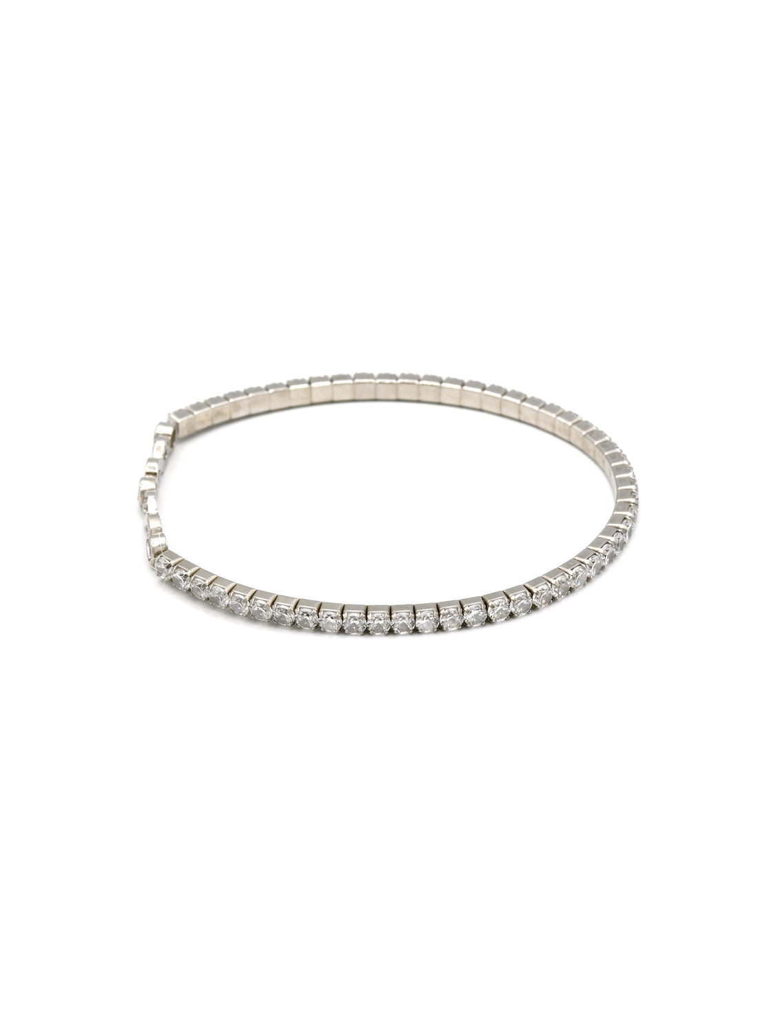 Sterling Silver Elastic CZ Bracelet - Roop Darshan