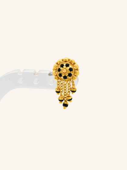 22ct Gold Mina Black Beads Studs