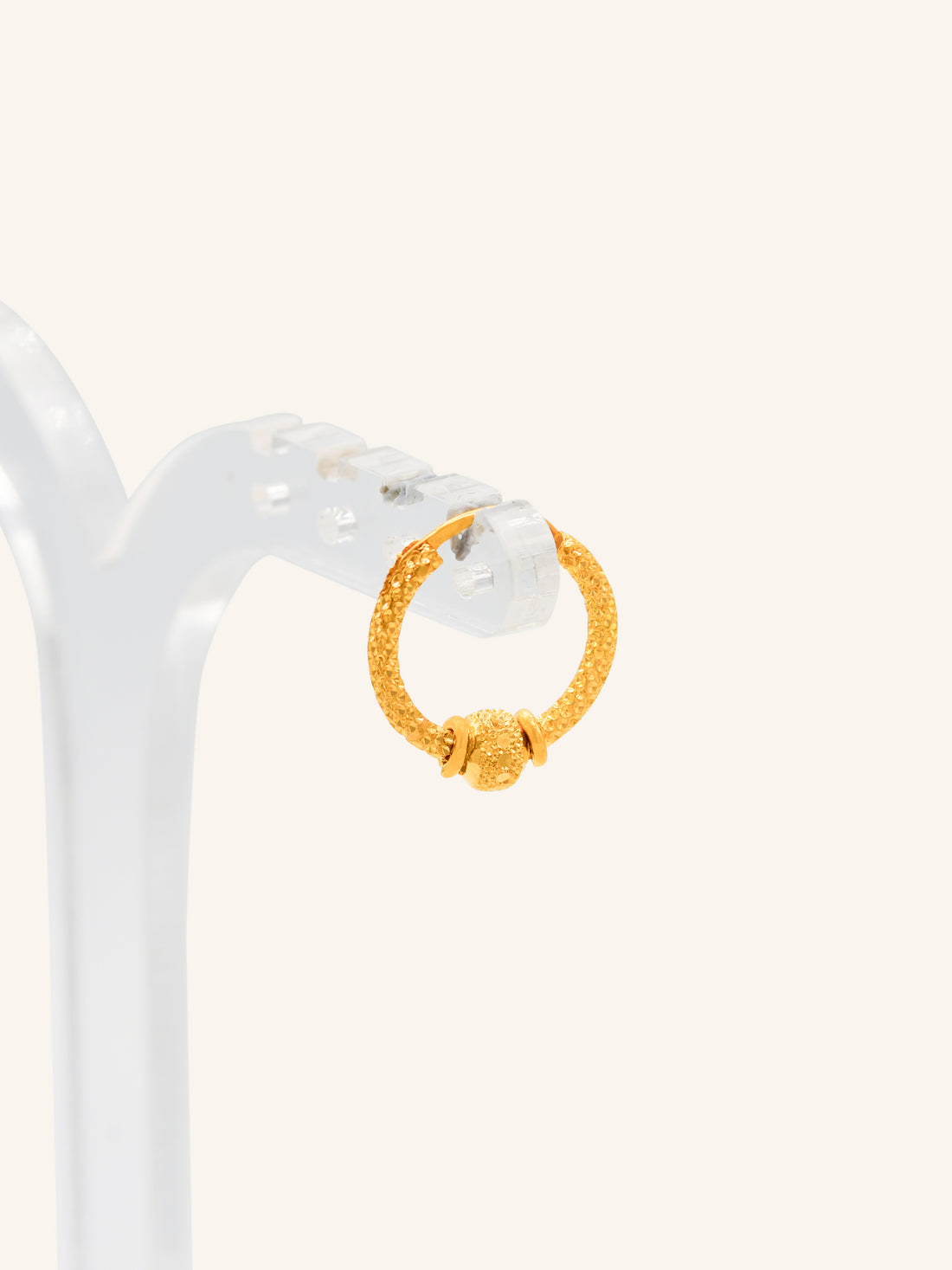 22ct Gold Ball Hammered Balis