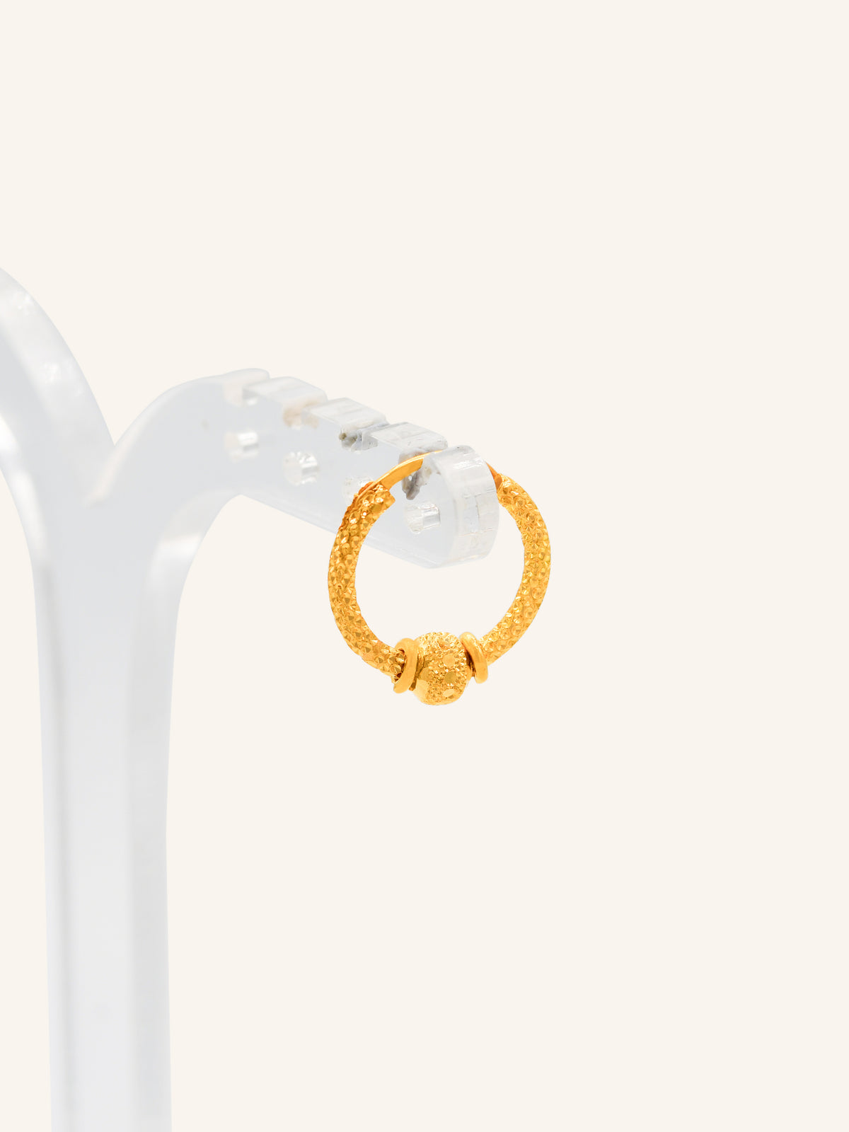 22ct Gold Ball Hammered Balis