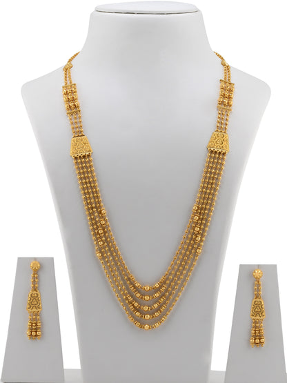 22ct Gold Five Layer Mala Necklace Set