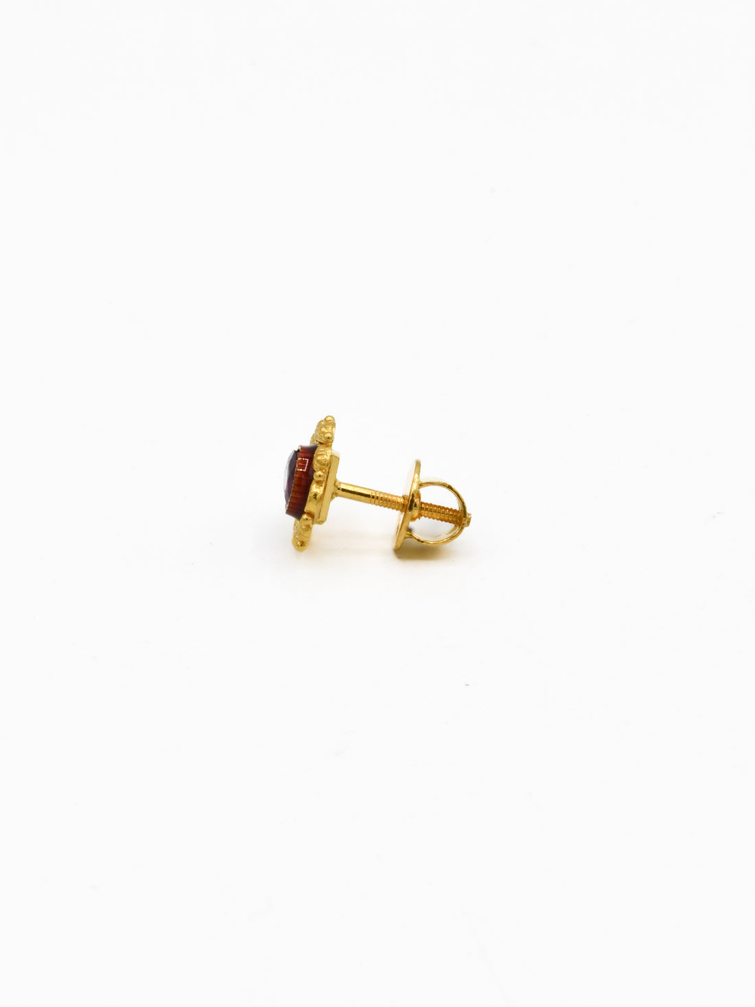 22ct Gold Minakari CZ Stud Earrings