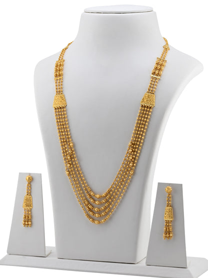 22ct Gold Five Layer Mala Necklace Set