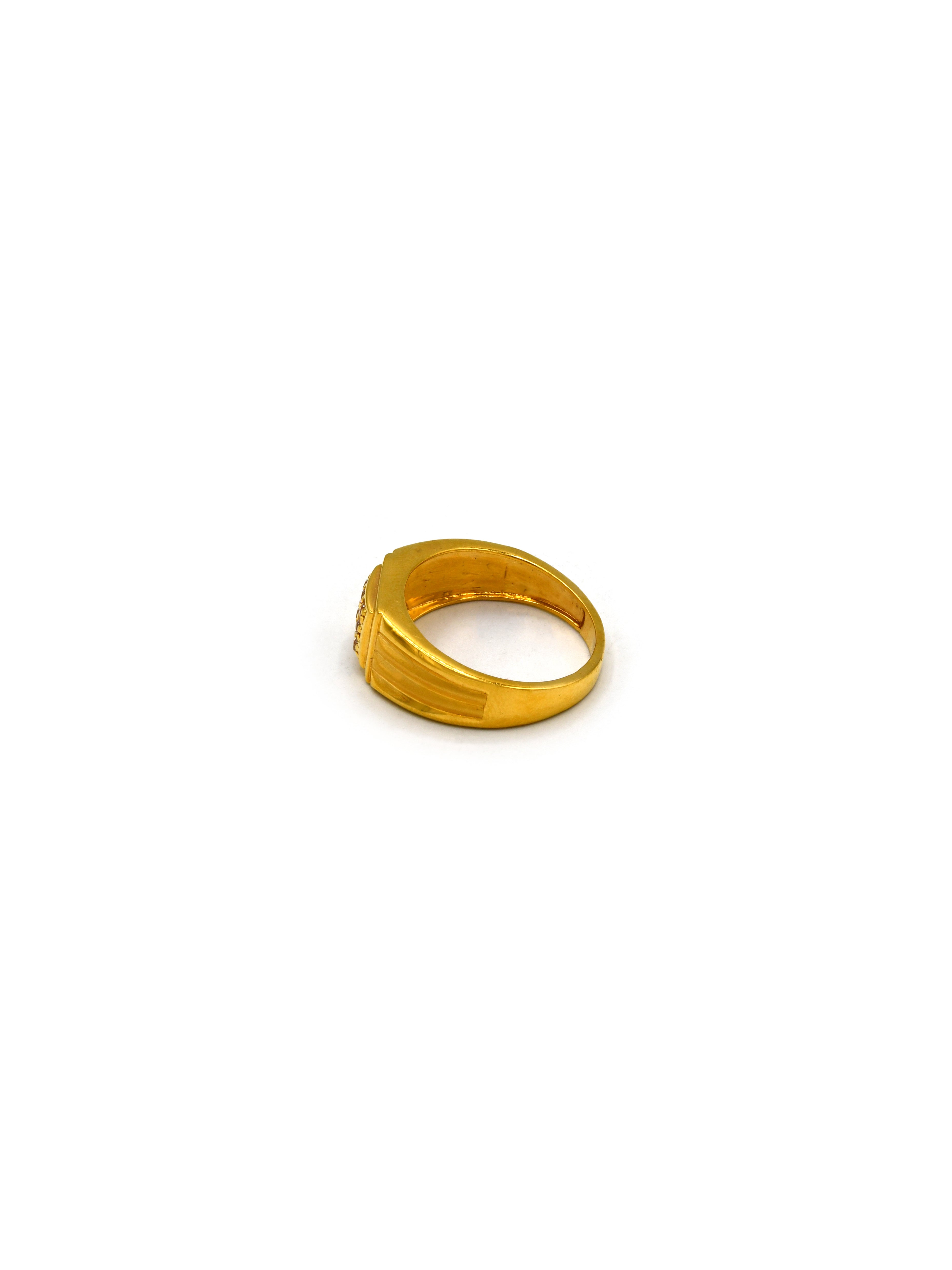 22Ct Gold CZ Mens Ring - Roop Darshan