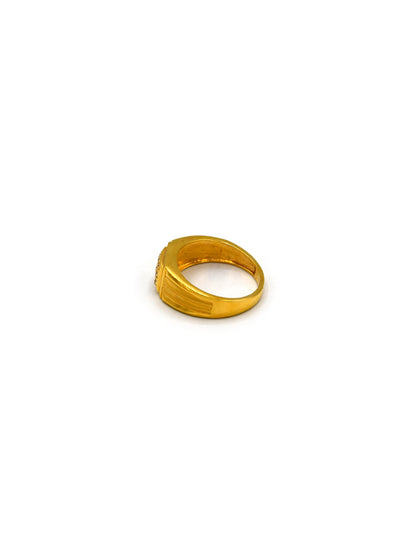22Ct Gold CZ Mens Ring - Roop Darshan