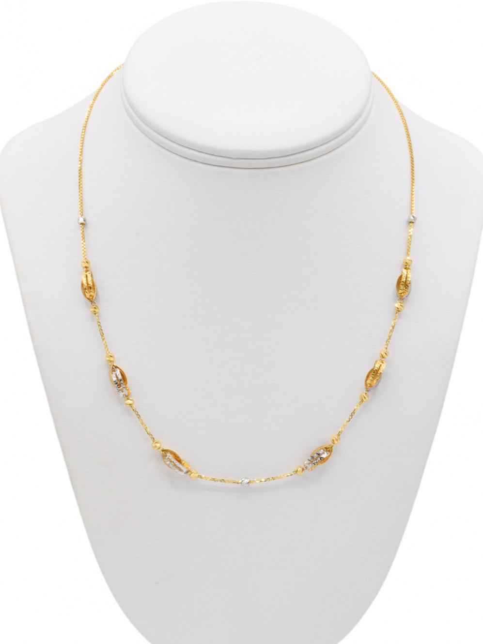 22ct Gold Two Tone Fancy Chain – Roop Darshan