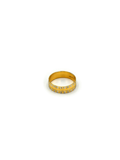 22Ct Gold Two Tone Band Ring