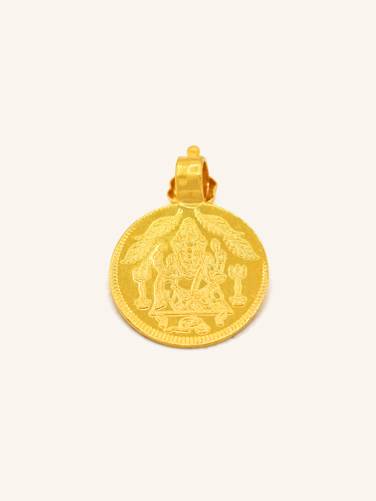 22ct Gold Coin Laxmi Ganesh Pendant - Roop Darshan