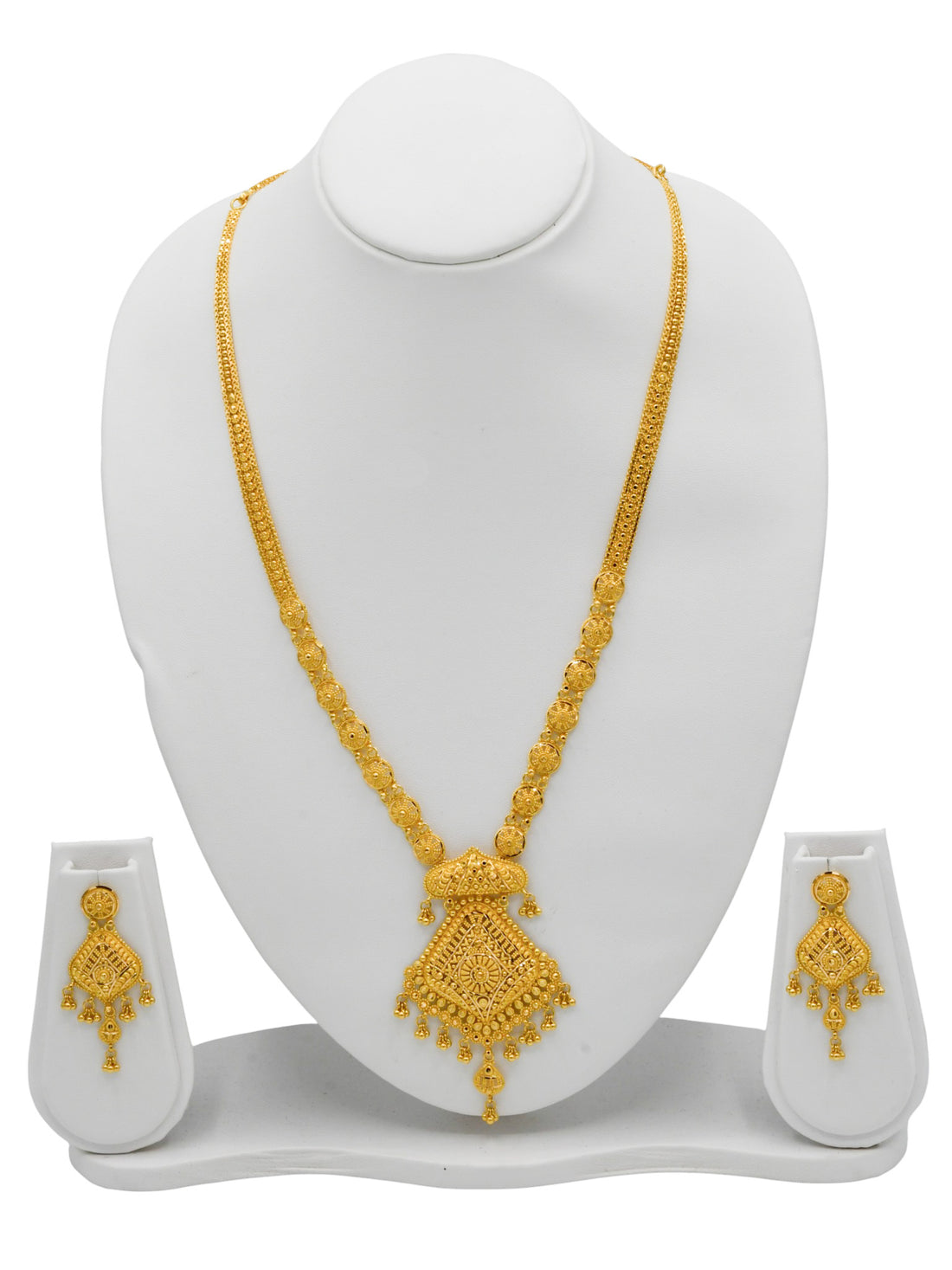 22Ct Gold Long Necklace Set - Roop Darshan