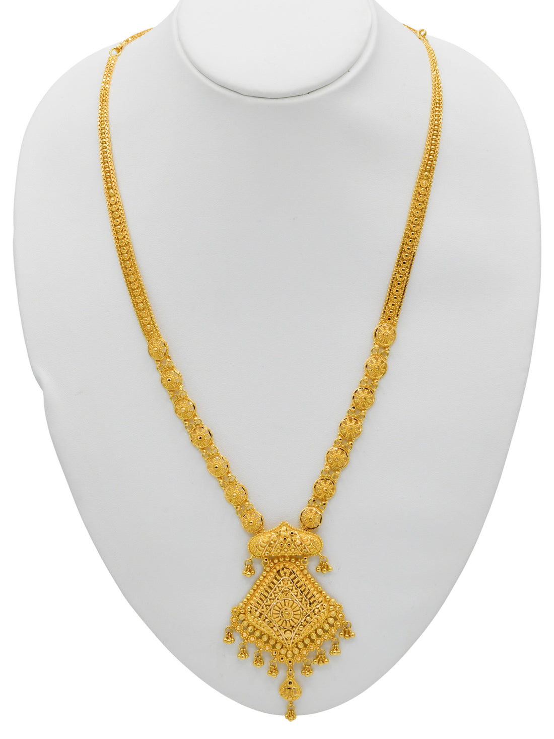 22Ct Gold Long Necklace Set - Roop Darshan