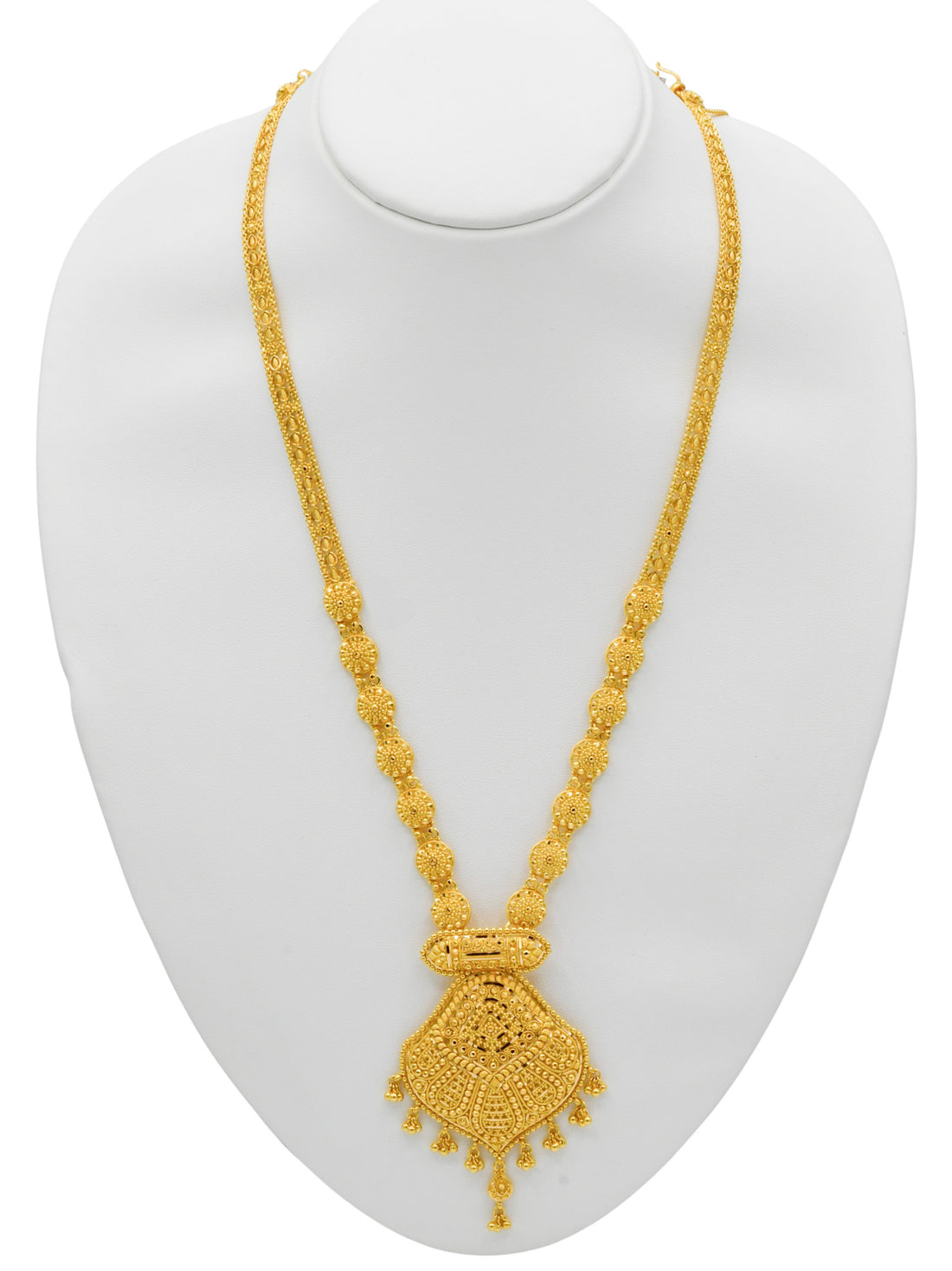 22Ct Gold Long Necklace Set - Roop Darshan