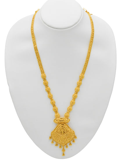 22Ct Gold Long Necklace Set - Roop Darshan