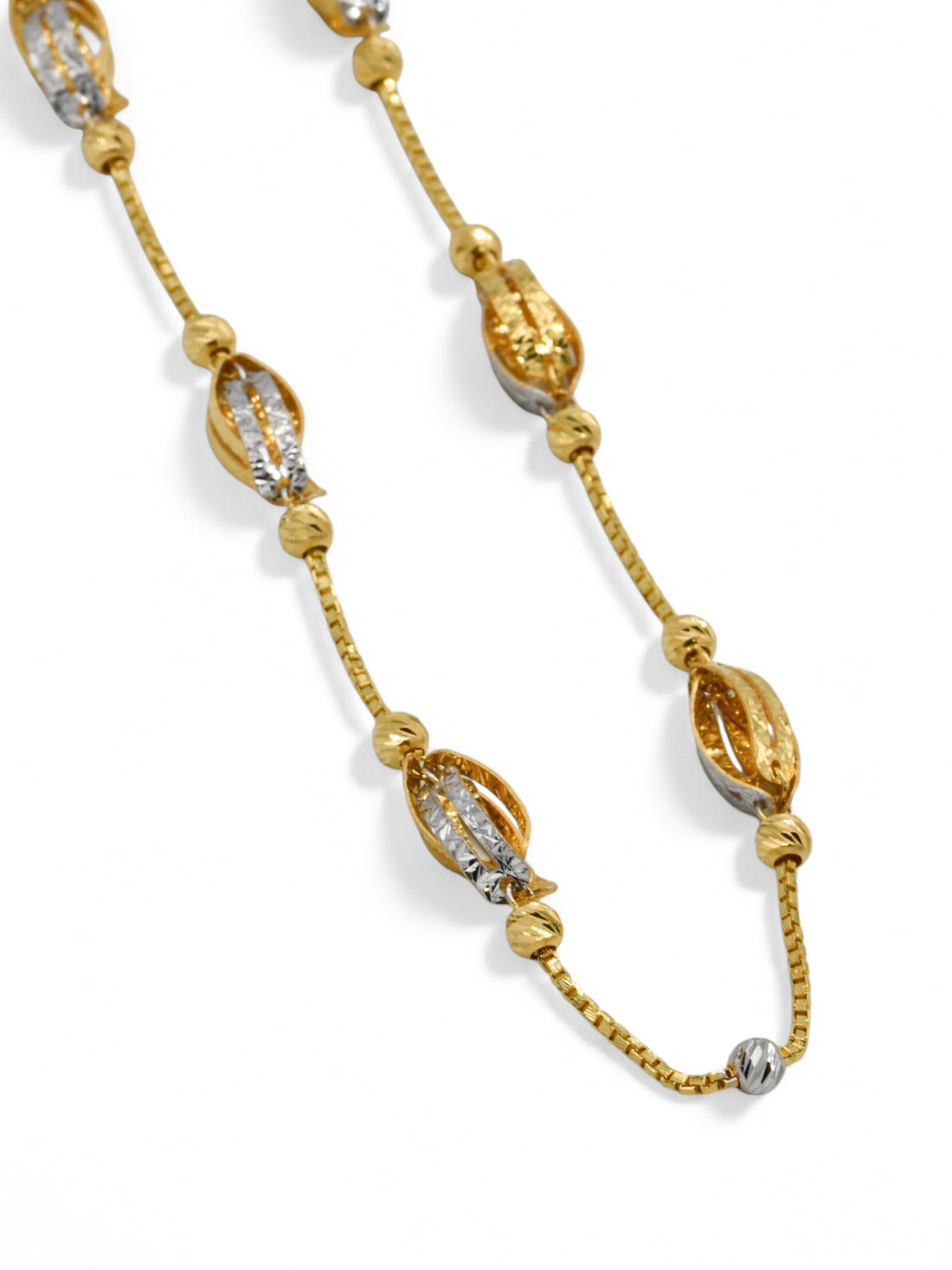 22ct Gold Two Tone Fancy Chain - Roop Darshan