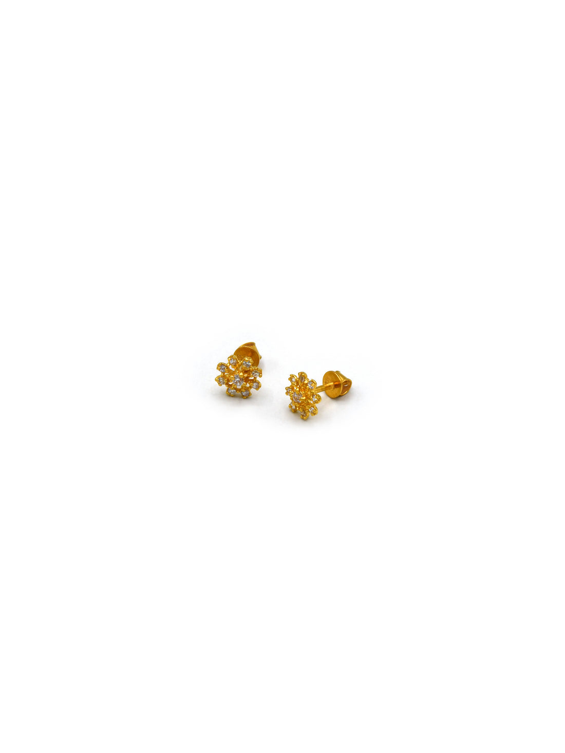 22ct Gold CZ Stud Earrings - Roop Darshan