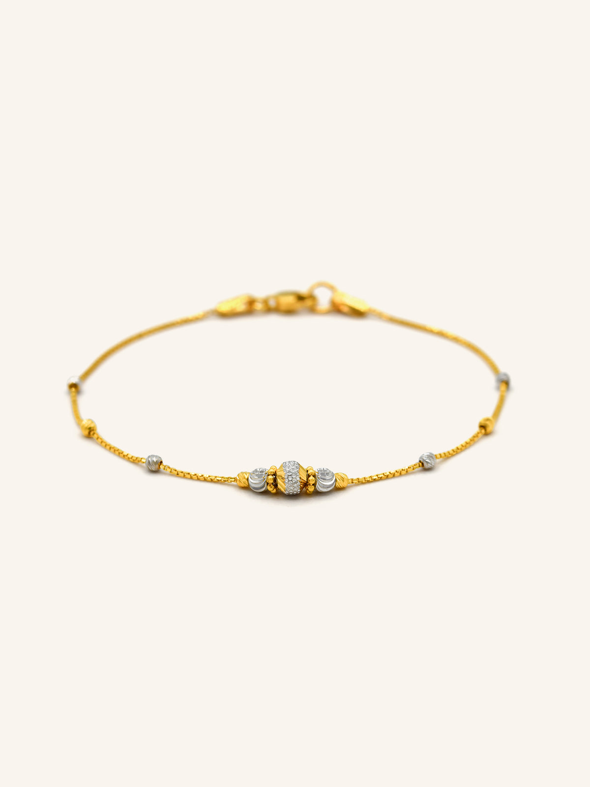22ct Gold Two Tone Ball Bracelet