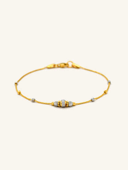 22ct Gold Two Tone Ball Bracelet