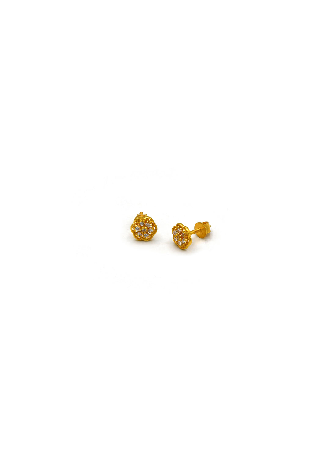 22ct Gold CZ Stud Earrings - Roop Darshan