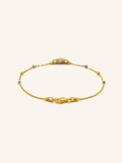 22ct Gold Two Tone Ball Bracelet