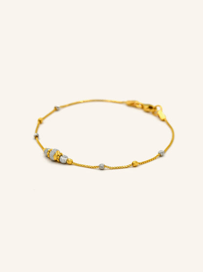 22ct Gold Two Tone Ball Bracelet
