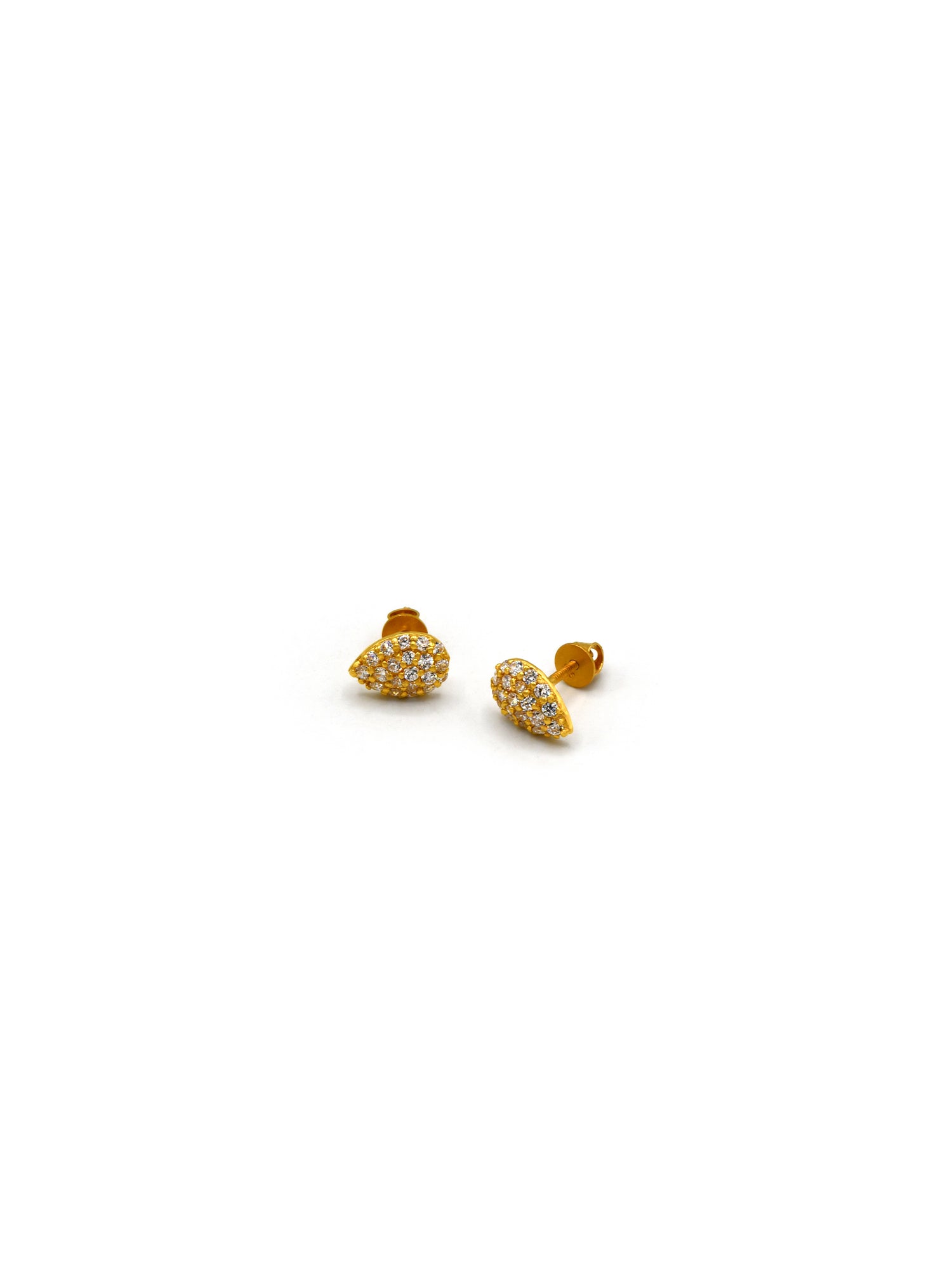 22ct Gold CZ Stud Earrings - Roop Darshan