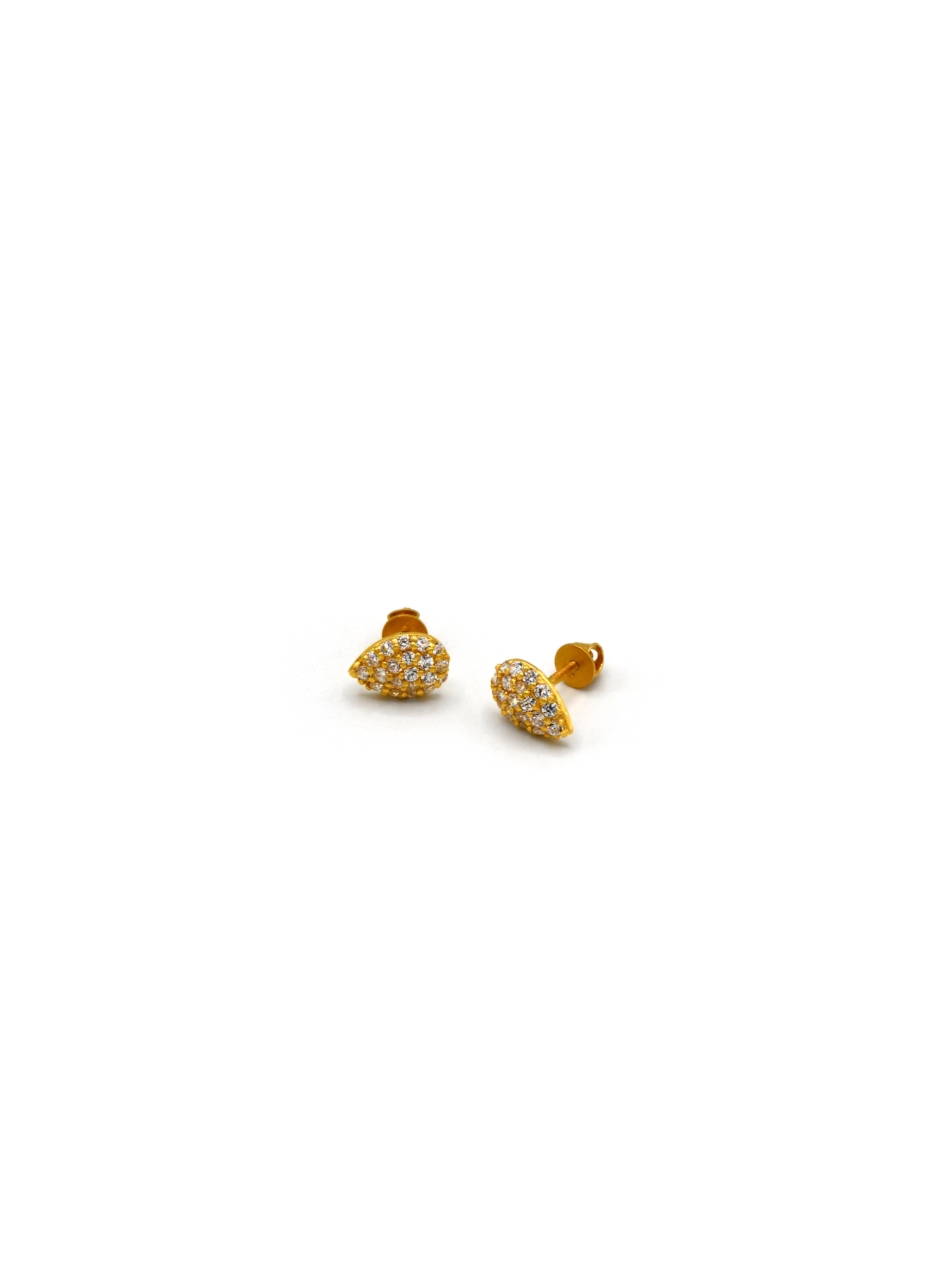 22ct Gold CZ Stud Earrings - Roop Darshan