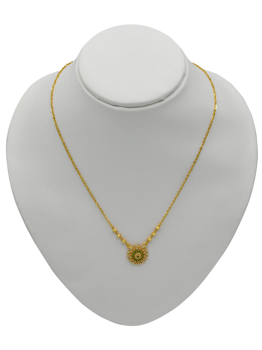 22ct Gold CZ Necklace Set - Roop Darshan