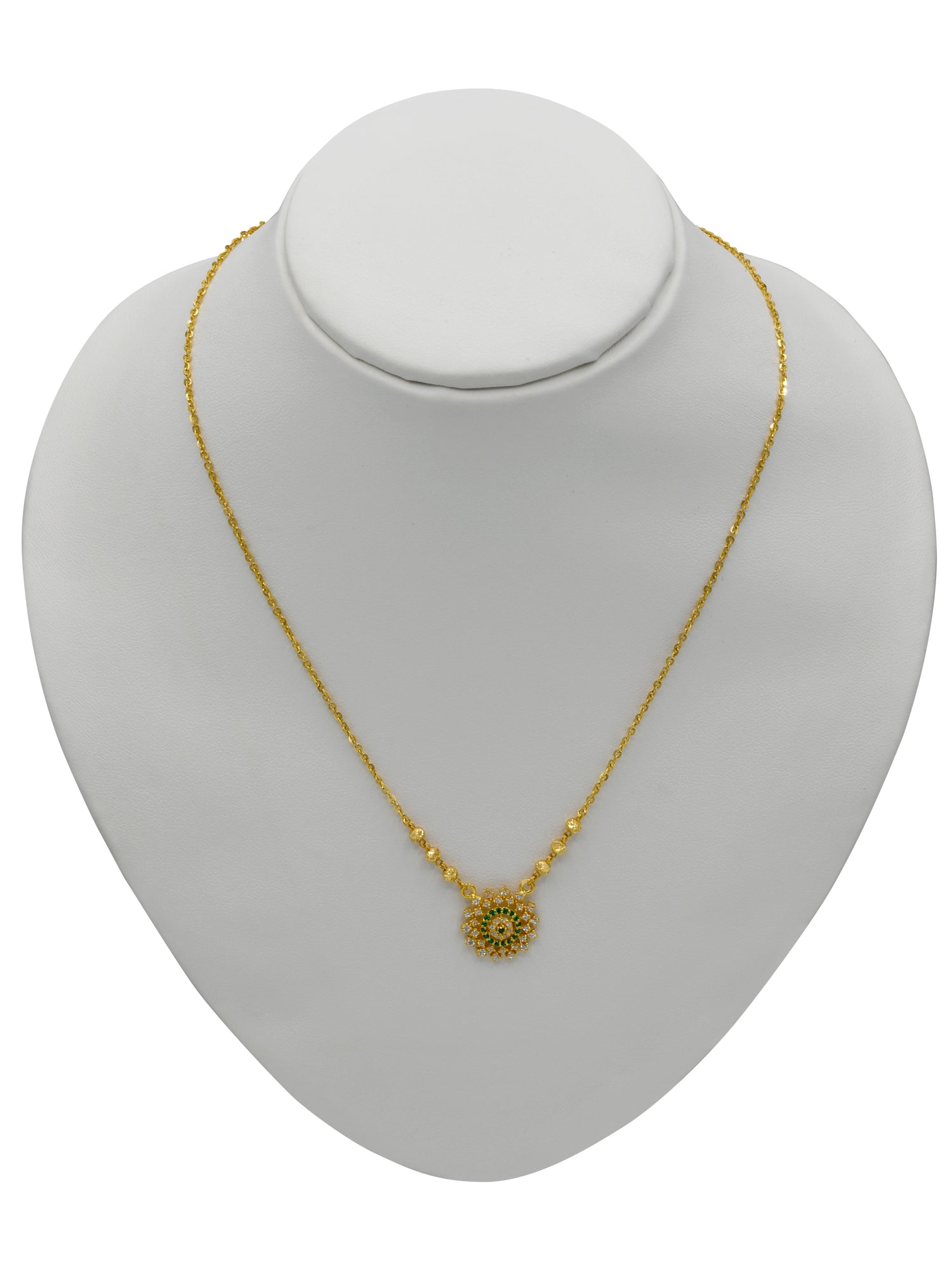 22ct Gold CZ Necklace Set - Roop Darshan