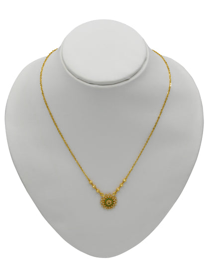 22ct Gold CZ Necklace Set - Roop Darshan
