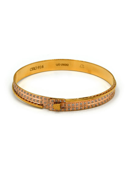 22Ct Gold Rose Gold Two Tone 1 Piece Bangle - Roop Darshan