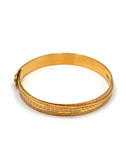 22ct Rose Gold Two Tone 1 Piece Bangle - Roop Darshan