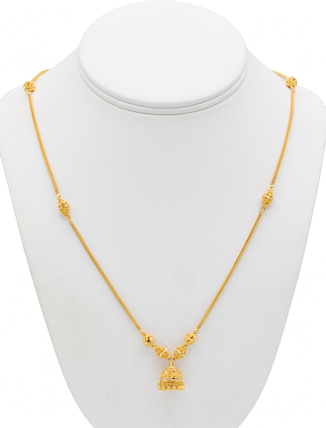 22ct Gold Ball Jhumki Fancy Chain