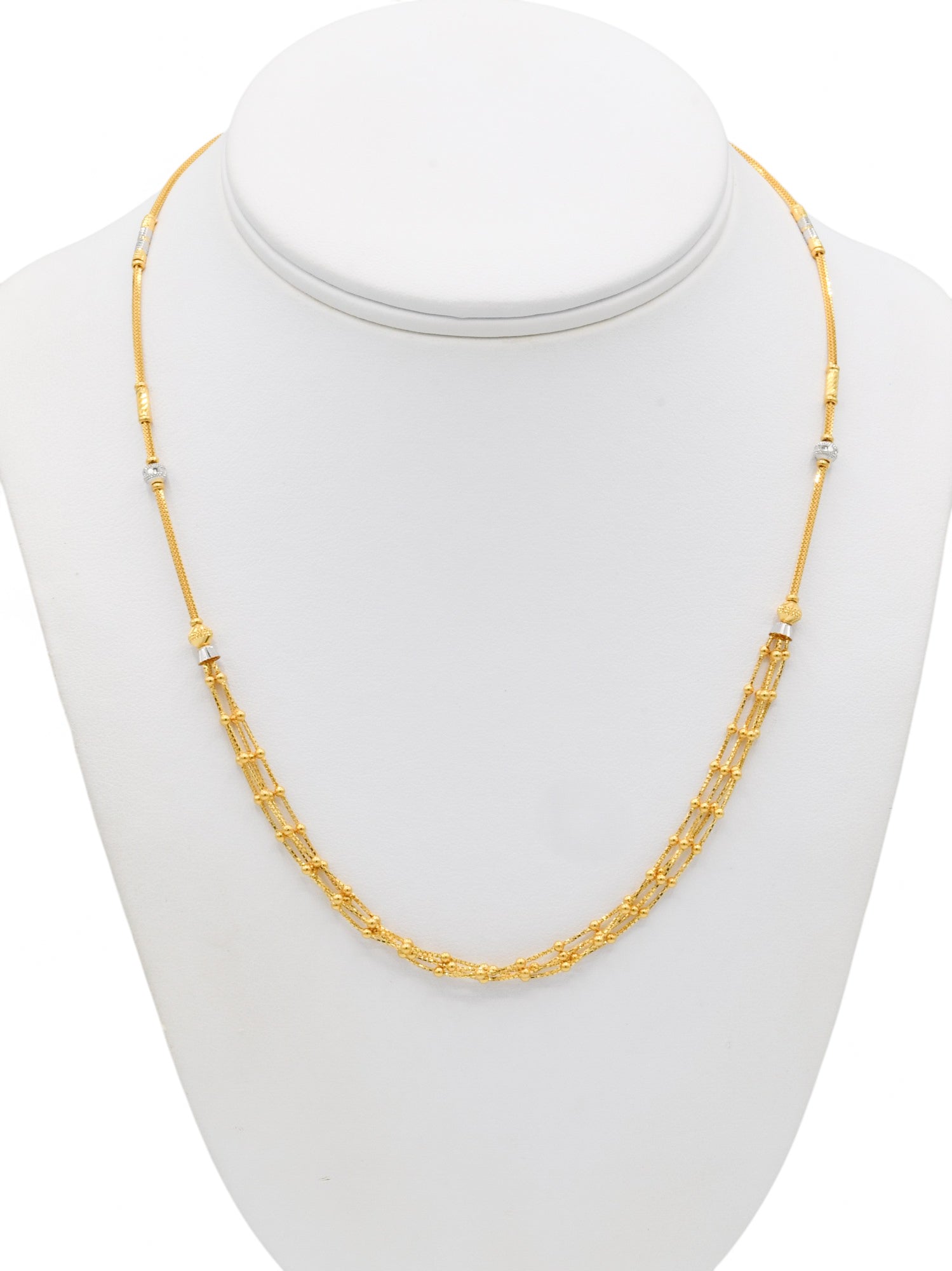 22ct Gold Ball 4 Row Fancy Chain – Roop Darshan