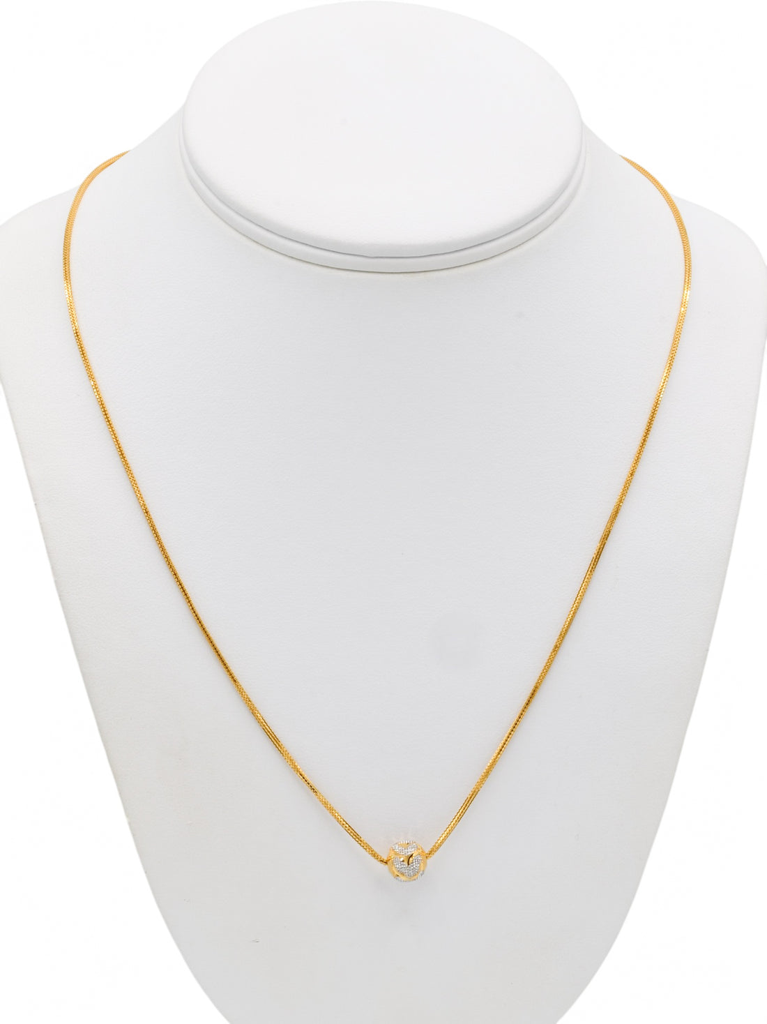 22ct Gold Two Tone Ball Fancy Chain