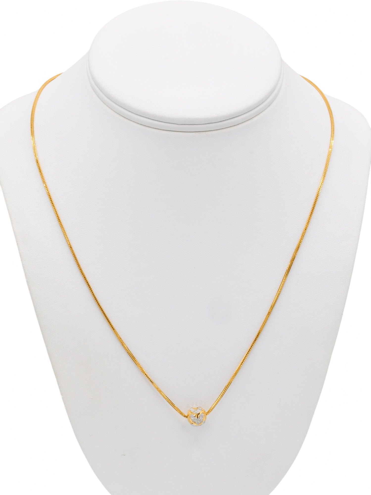 22ct Gold Two Tone Ball Fancy Chain