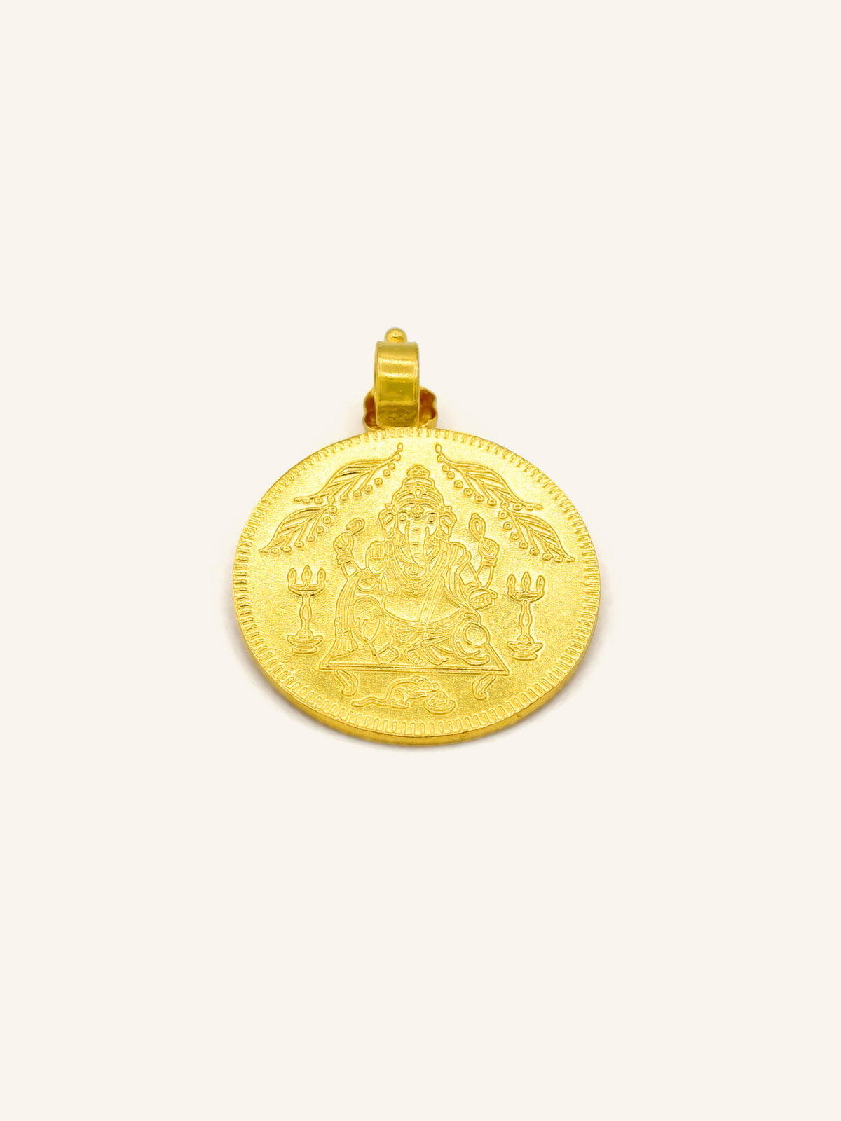 22ct Gold Coin Laxmi Ganesh Pendant