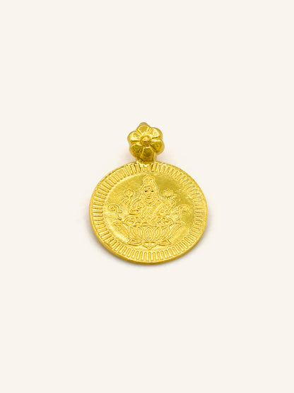22ct Gold Coin Laxmi Ganesh Pendant - Roop Darshan