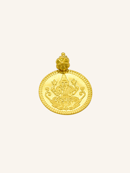 22ct Gold Coin Laxmi Ganesh Pendant