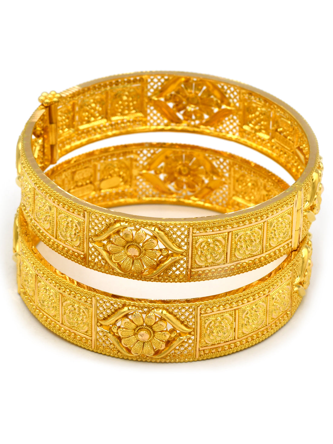22Ct Gold 2 Piece Screw Bangle - Roop Darshan