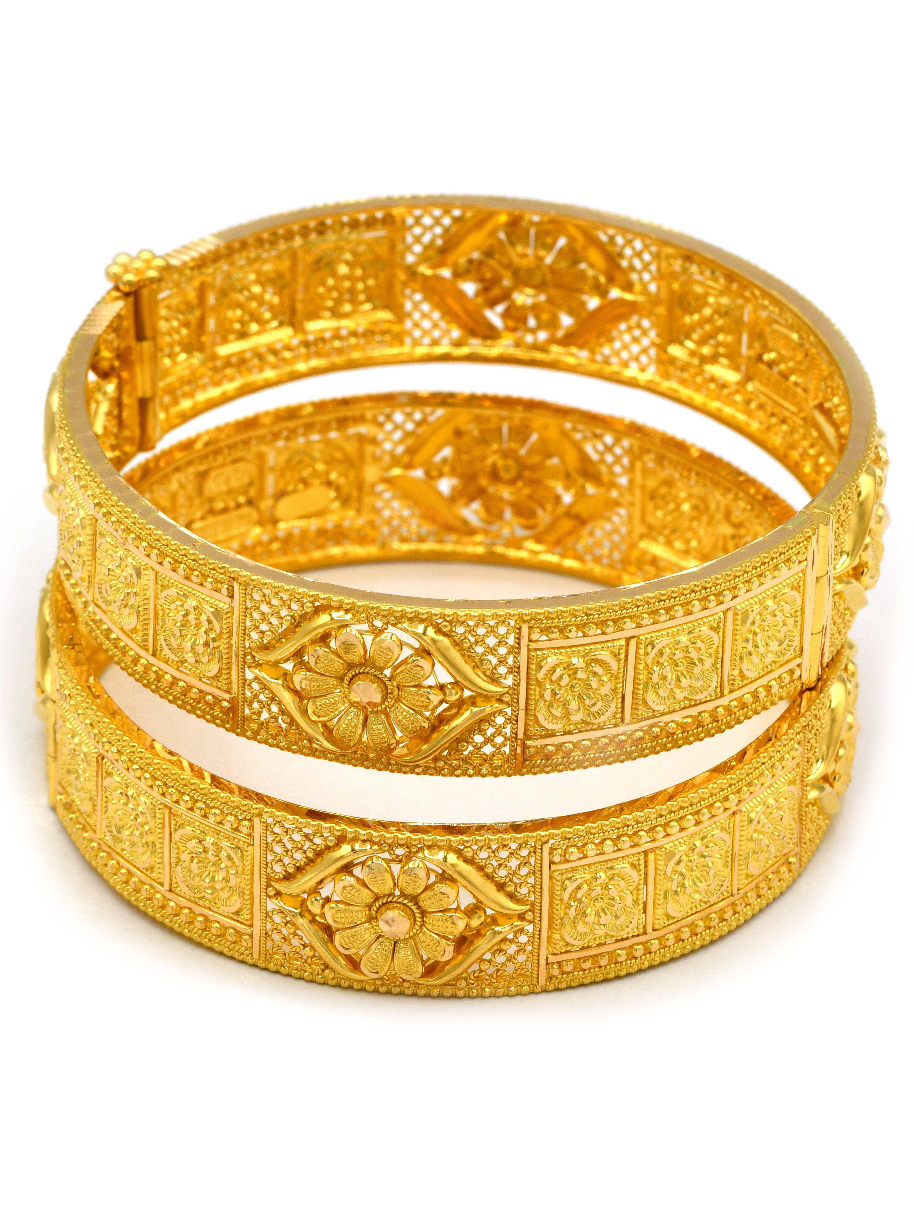 22Ct Gold 2 Piece Screw Bangle - Roop Darshan