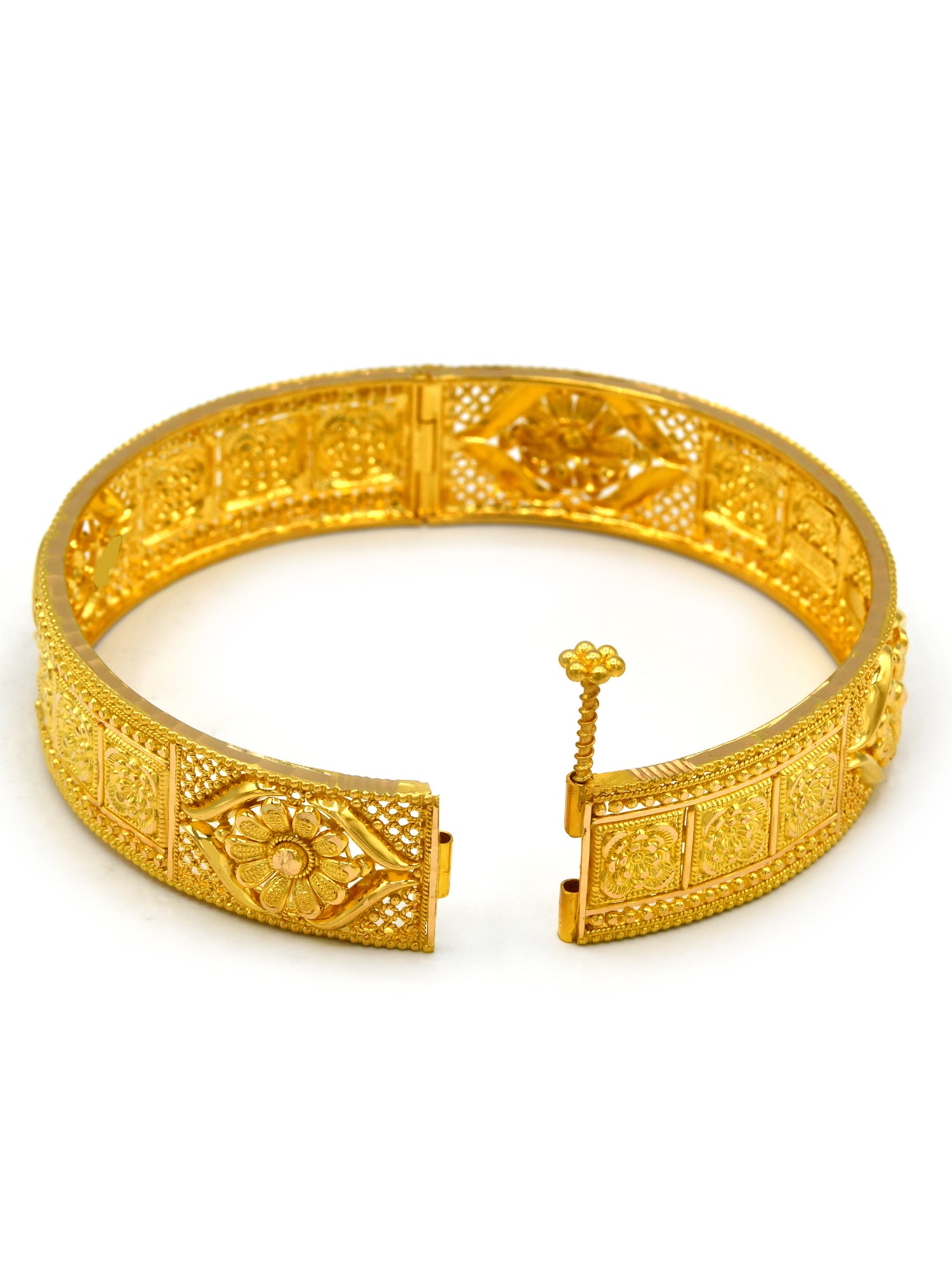 22Ct Gold 2 Piece Screw Bangle - Roop Darshan