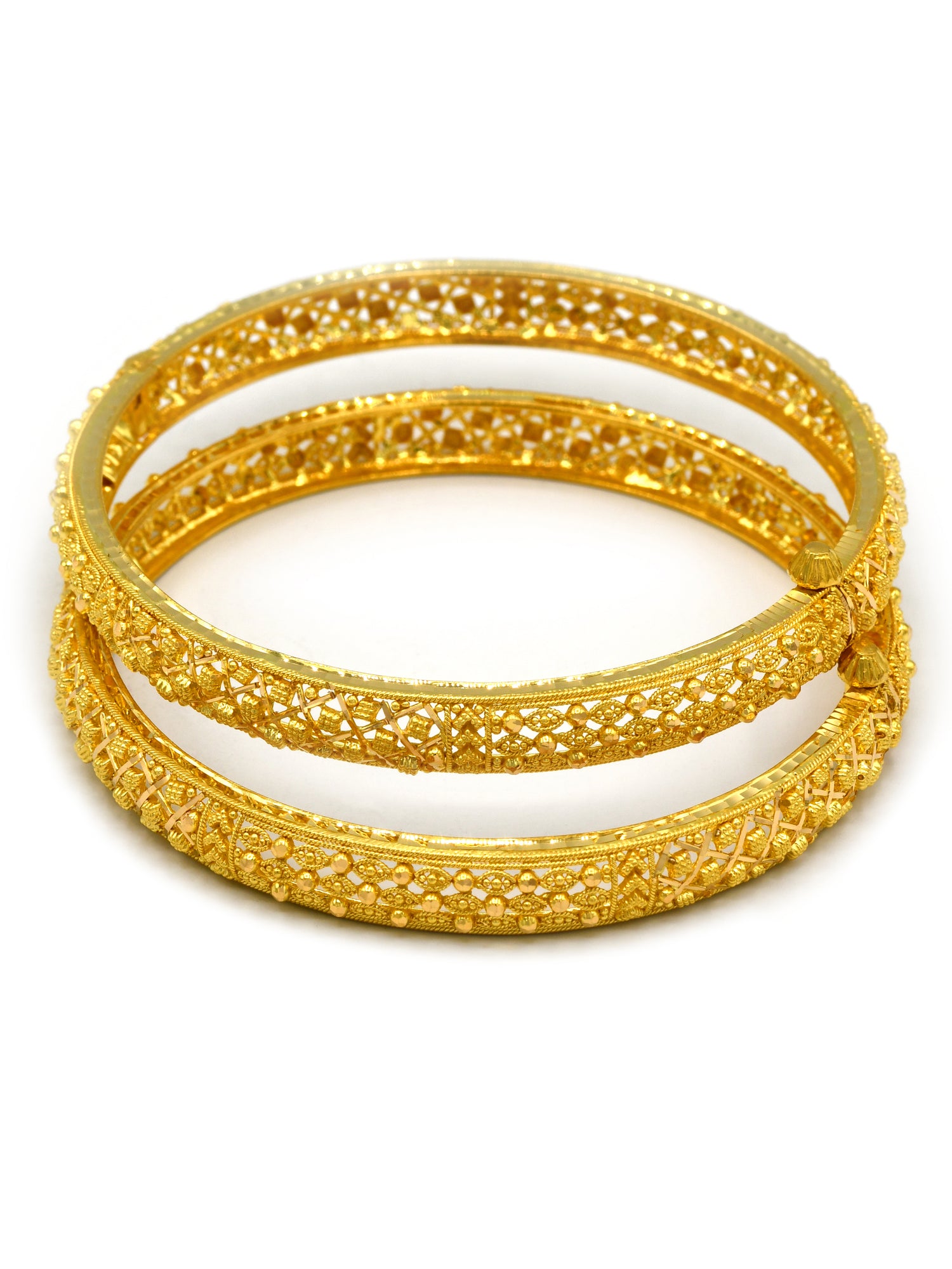 22Ct Gold 2 Piece Screw Bangle - Roop Darshan