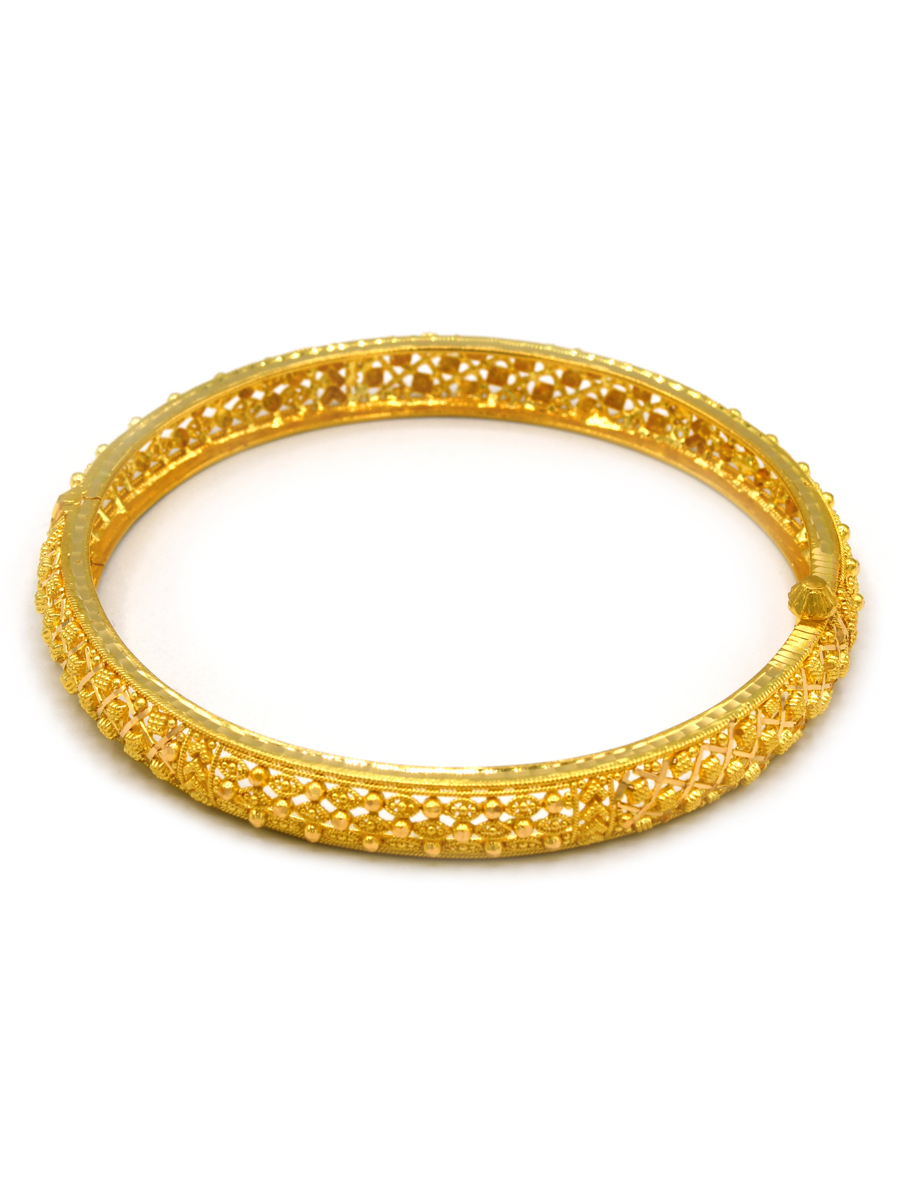 22Ct Gold 2 Piece Screw Bangle - Roop Darshan