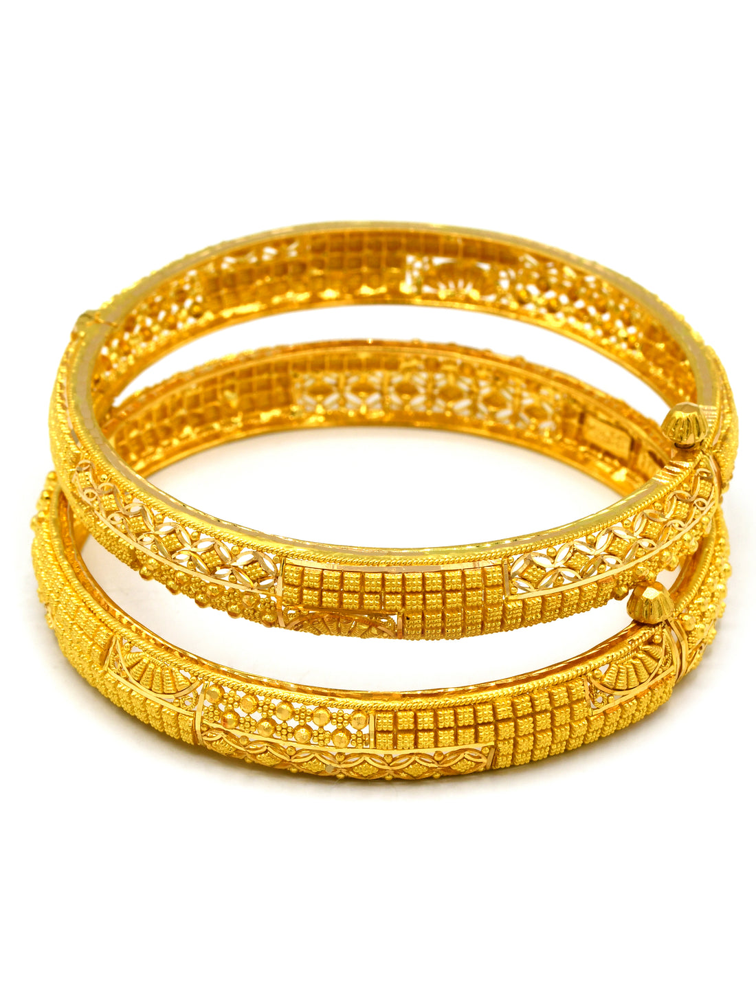 22ct Gold 2 Piece Screw Bangle - Roop Darshan