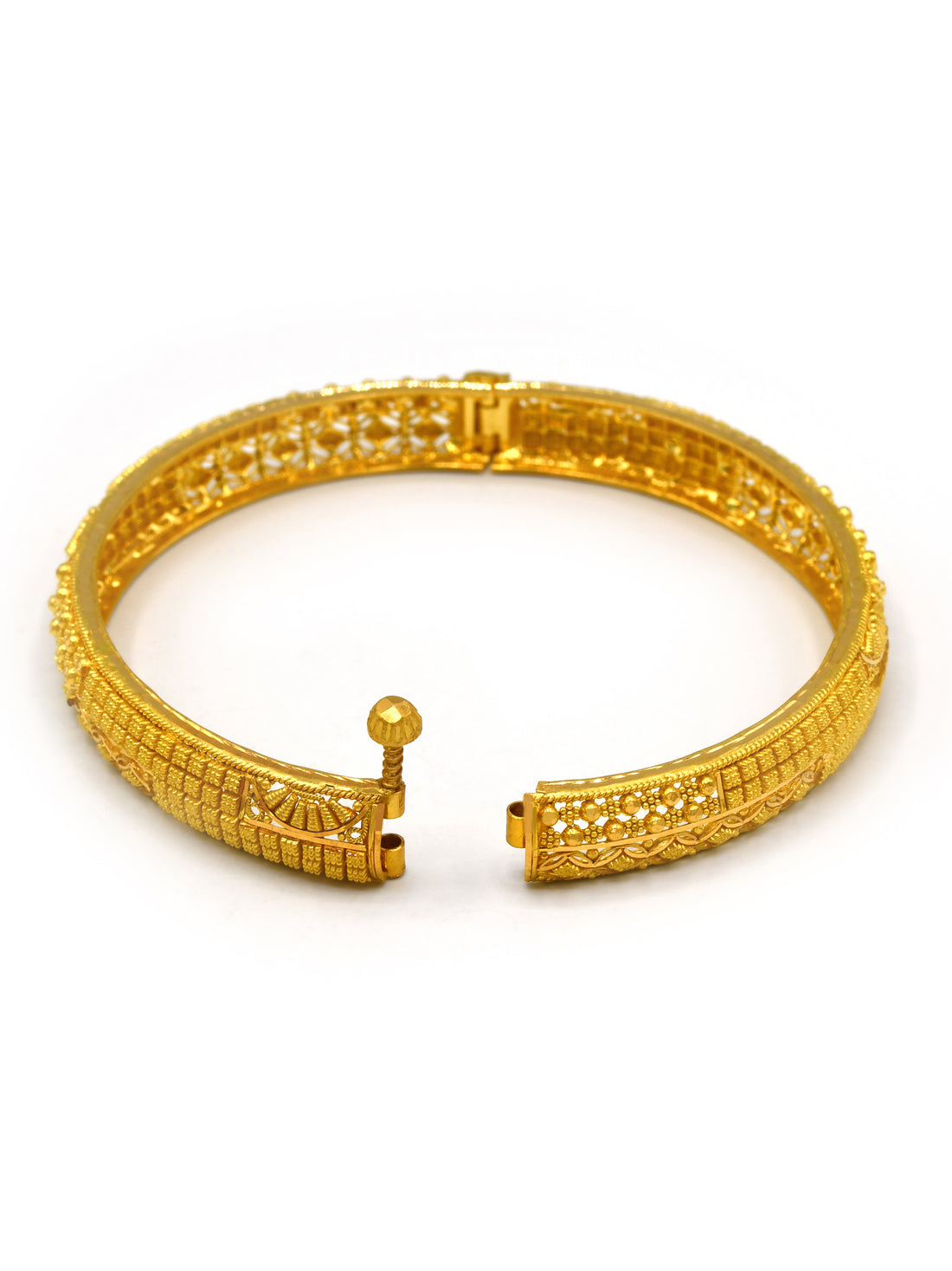22ct Gold 2 Piece Screw Bangle - Roop Darshan