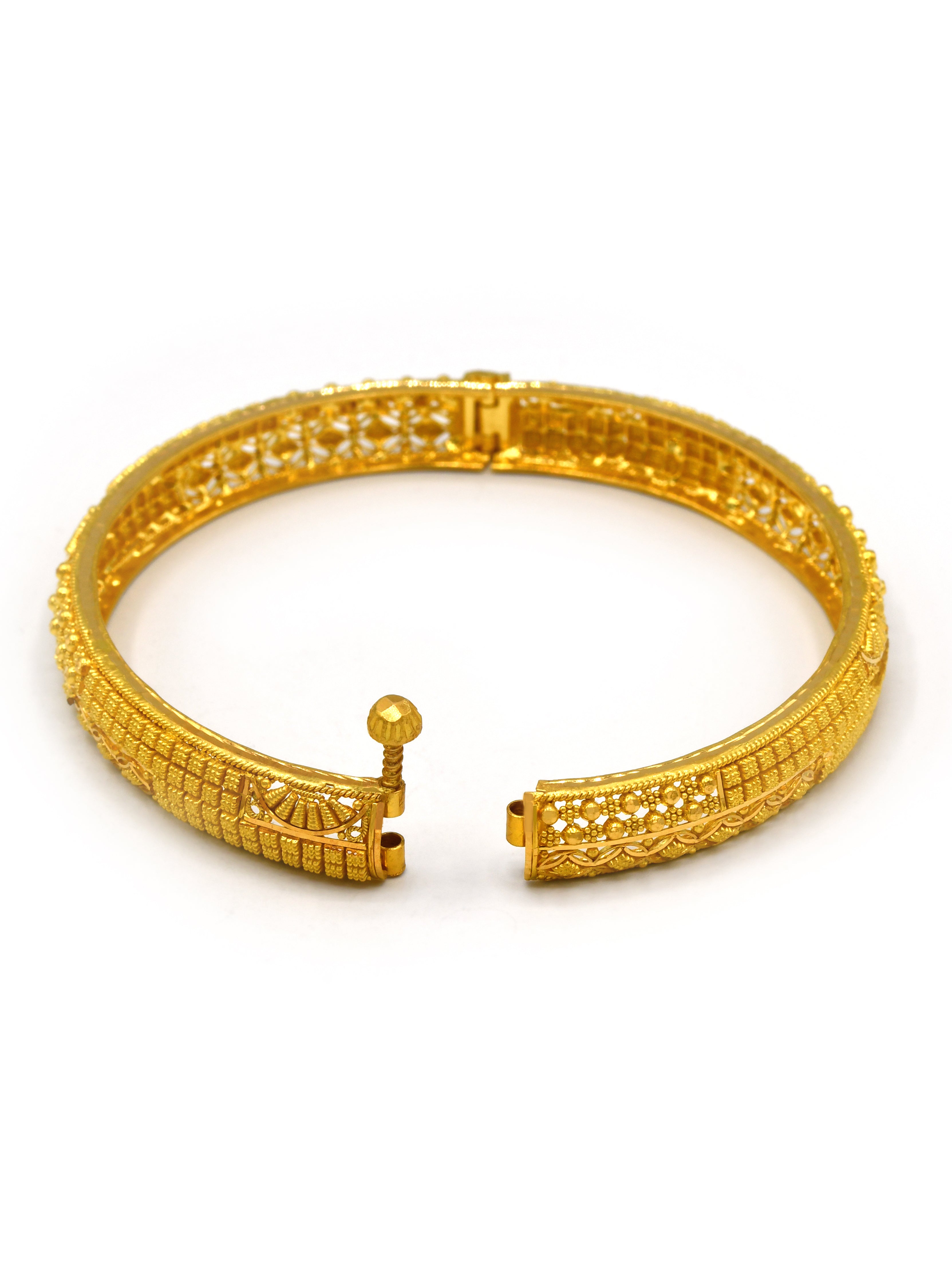22ct Gold 2 Piece Screw Bangle - Roop Darshan